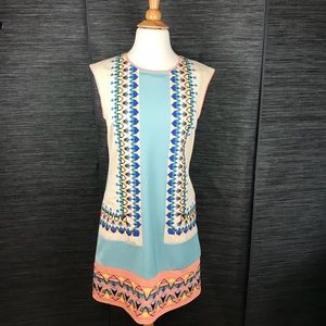 MODCLOTH Champagne & Strawberry Embroidered Dress